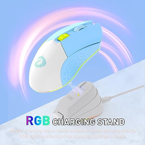 Image of DAREU EM901X Wireless Gaming Mouse with Charging Dock Rechargeable RGB,12K DPI,7 Programmable Buttons High-Precision Sensor [300IPS] [1000Hz] for PC Notebook Mac