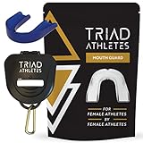 Triad Athletes Sports Mouth Guard for Female Athletes, 1 Pack (Royal Navy) Custom Fit, Protection for Youth, with Ventilated Case