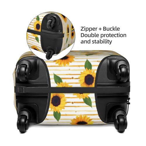 Sunflower Pattern Print Luggage Suitcase Cover Protector Luggage Washable Covers With Concealed Zipper4