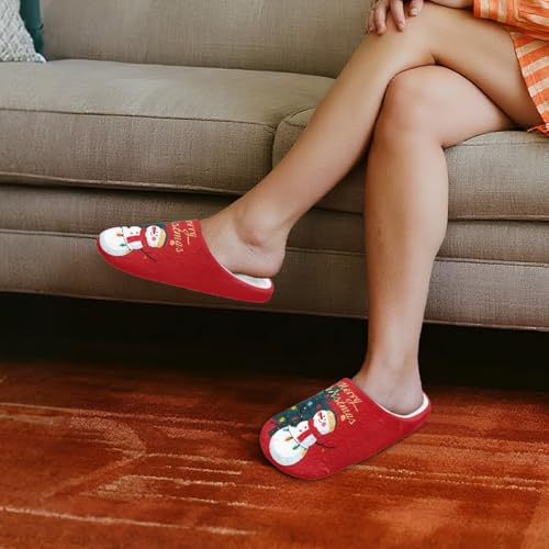 Forchrinse Christmas House Slippers for Women Men Closed Toe Indoor Slippers Washable Reusable Spa Guest Hotel Slipper3