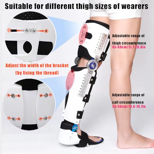 Knee Brace for Post-Op Immobilization & Stabilization, Adjustable Collateral Bars, Widely Used in US Hospitals, Mid-Range ALL (Left feet+knee brace) Detail