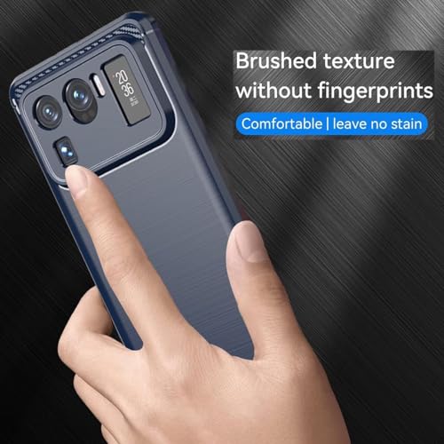 Sidande Case for Mi 11 Ultra Case, M2102K1G M2102K1C Case, Ultra Slim Phone Cover with Shock-Absorption Carbon Fiber TPU Rubber Protective Cases for Xiaomi Mi 11 Ultra Navy Blue