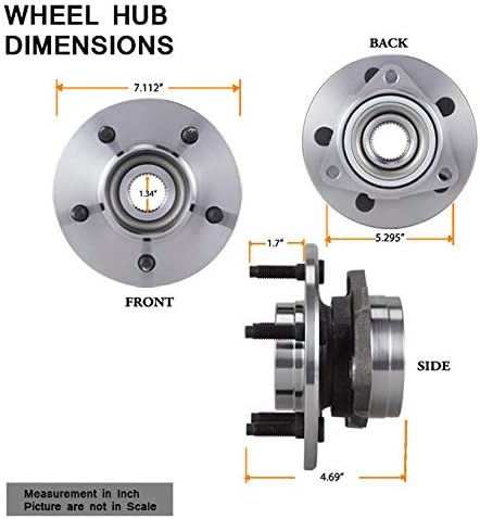 AKKON - For 1997 1998 1999 2000 Ford F150 Pickup 4WD RWAL Set of 2 FRONT Wheel Hub & Bearing & Lug 515017 Pair
