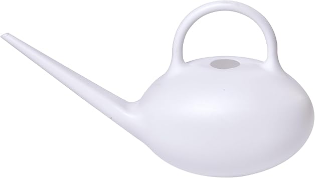 ZXJ Small Plastic Watering Can - 1/4 Gallon - for Home Plant Garden - White
