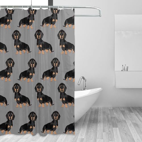 Rideau de douche teckel imperméable contre les éclaboussures de bain - 3