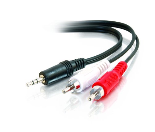 C2G/Cables To Go Legrand - C2G 3.5MM to RCA Y-Cable, 6 Foot Y Splitter Audio Cable RCA, Male to Male 3.5MM to RCA Audio Cable, 1 Count, C2G 40423