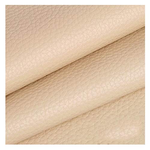 Tissu simili cuir litchi light khaki 1.4x2m toile dos couture deco voiture