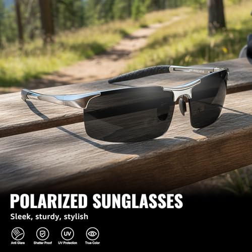 Image of TJUTR Mens Photochromic Sunglasses Day & Night Driving Z87 Sun Glasses Polarized UV400 Protection Safety Glasses