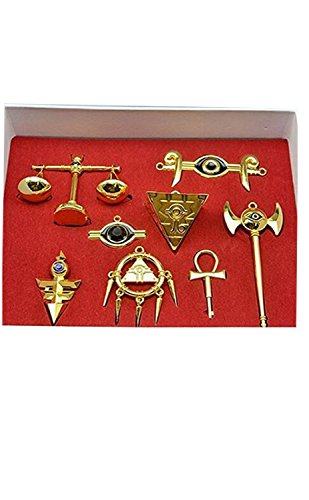 Xiucos Yugioh Millenium Items Puzzle Eye Rod Ring Scale Necklace Keychain Pendant