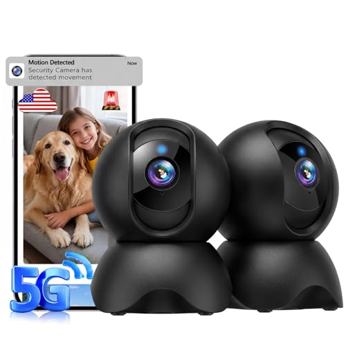 YYSY 2K 2.4GHz & 5GHz Indoor Security Camera, 2 Packs