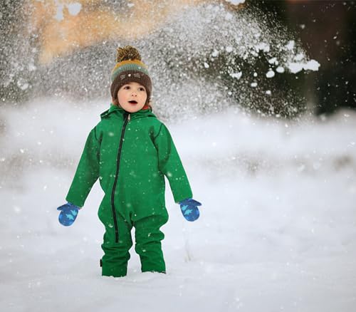 Image of Urban Virgin Toddler Waterproof Outdoor Infant Mittens Baby Winter Gloves Dino Cuffed Warm Fleeced Kids Ski Gloves For Teens E1307 Navy Blue M(3T-5T)