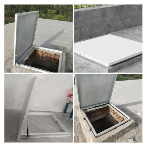 Boca de acceso de aluminio 75 x 75 cm para trampilla de techo con escotilla de escape de seguridad industrial 7