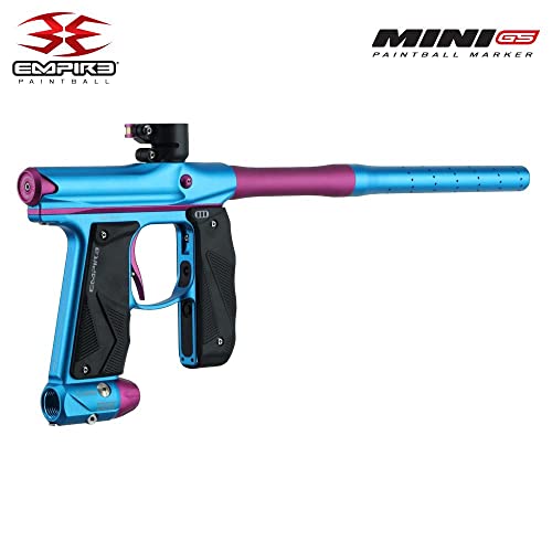 Maddog Empire Mini Gs Electronic Full Auto Paintball Gun Marker W/ 48/3000 Hpa Paintball Tank, Empire Halo Too Electronic Loader, 4-Pod Harness & (4) Pods Starter Package - Dust Light Blue/Dust Pink #TOP5