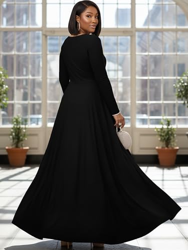 Image of KOH KOH Womens Long Sleeve Flowy Empire Waist Fall Winter Maxi Dress Gown