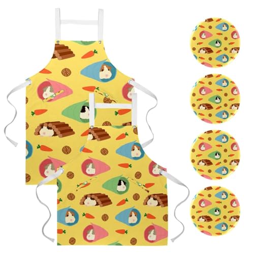 Lot de 2 tabliers de cuisine Souris mignonne pour pâtisserie et maison