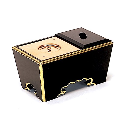 Amazon｜仏壇屋 滝田商店 角香炉 黒塗り 6寸(巾18cm×奥行10.2cm)◇法事 