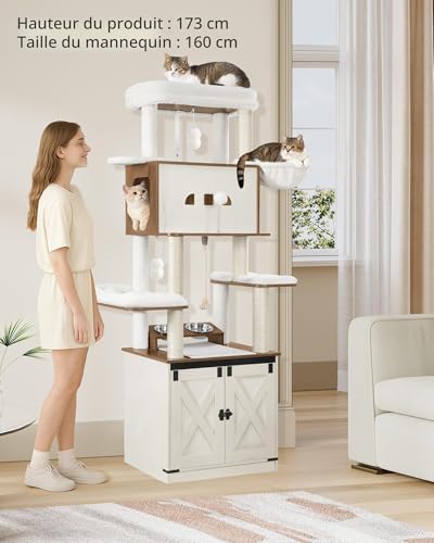 Arbre à chat avec meuble litière pour cacher les odeurs et amuser votre chat - 3