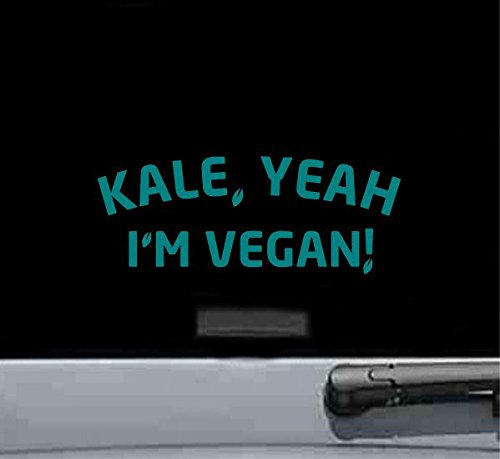 JS Artworks Kale Yeah im Vegan Vinyl Decal Sticker (Teal)