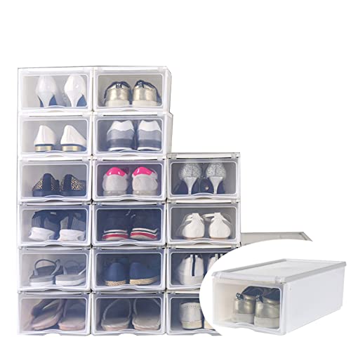 Boîtes à chaussures transparentes et empilables grises lot de 42 - 2
