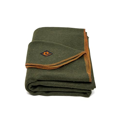 Arcturus Military Wool Blanket – Warm, Thick, Washable – Great for Outdoors, Camping, Stadium Blanket, Picnics, Travel – Car & Bushcraft Survival Kits