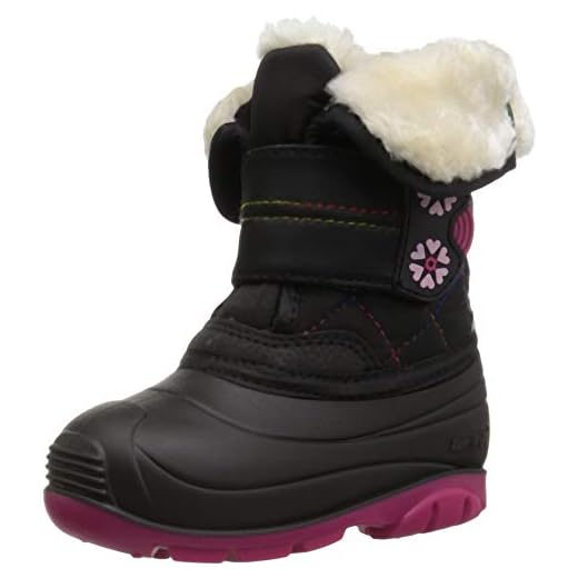 Kamik Girls' FROSTLINE Snow Boot, Black/Rose, 8 Medium US Toddler