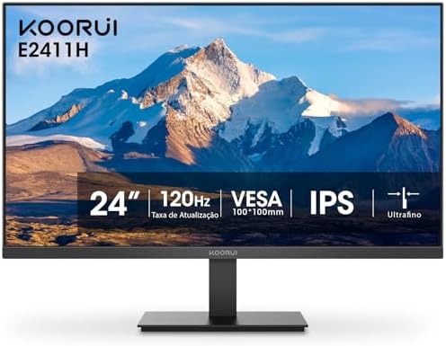 Monitor Koorui 24" IPS FHD 1080p 120Hz sRGB 99% HDMI/VGA Inclinaç...