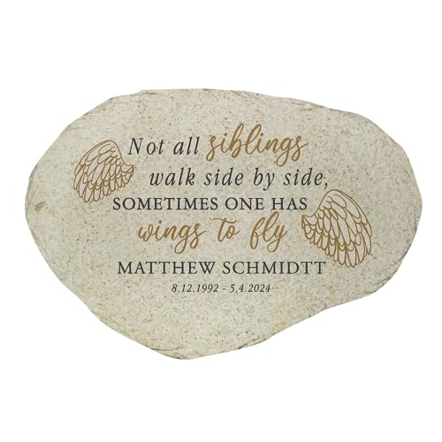 Personalized Sibling Memorial Flat Garden Stone