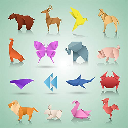 JAOMON Juego de 150 Kits de Papel de Origami Plegables, Proyectos de Arte Creativo Cuadrados de Origami de 17 * 17 cm, Papel de Origami Surtido Complementario, Principiantes de Origami Doble Cara