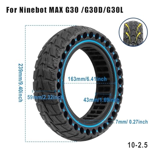 Pneu robuste intérieur en nid d'abeille pour trottinette Ninebot MAX - 2