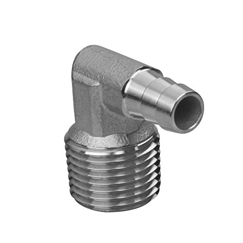 Home Brewing Barb Elbow Stainless Steel 1/2 Inch Mpt X 3/8 Inch Barb Pack Of 2 Pieces #TOP1