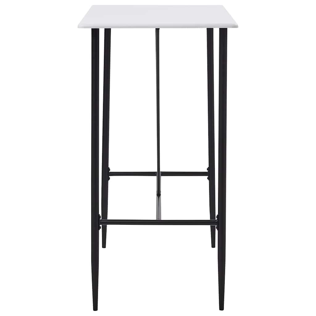 Tavolo da bar 120x60x110 cm MDF Bianco con gambe in acciaio