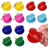 LDBKLGHJ Set de Castañuelas de Dedos de Colores - Instrumento de percusión para ritmos Musicales, 12 Unidades, Ideal para Fiestas y Aprendizaje Musical