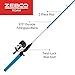 Zebco Roam Spincast Reel and Fishing Rod Combo, 6-Foot Fiberglass Rod with ComfortGrip Rod Handle, All-Metal Gear Fishing Reel with Soft-Touch Handle Knobs, 30, Blue, 2-Piece