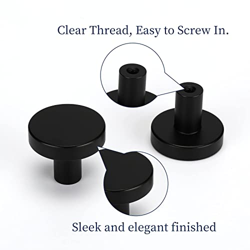 Homdiy 10 Pack Black Drawer Knobs Round Matte Black Kitchen Cabinet Knobs Metal Dresser Knobs Cabinet Handles For Desk Drawers Cupboard #TOP2
