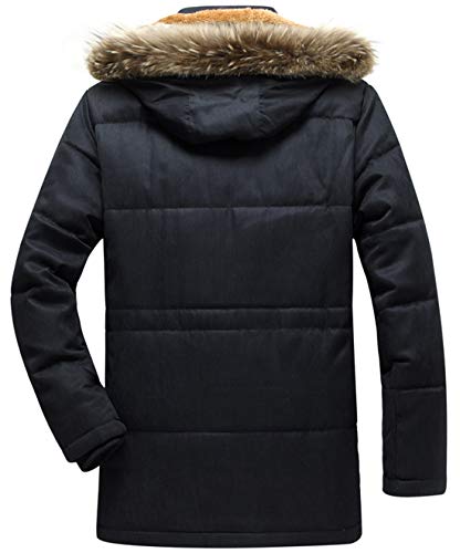 Image of chouyatou Men's Winter Removable Hooded Frost-Fighter Sherpa Lined Midi Packable Parka Jackets