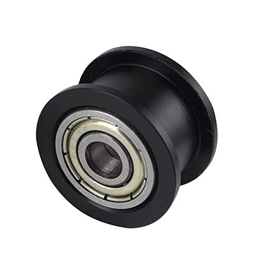 Lysee 3D Printer Parts & Accessories - 1/4Pcs Smooth Idler Pulley Wheel Kit with Bearing for POM 3D Printer AS99 - (Color: Black)