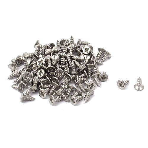 100 tornillos autorroscantes de acero inoxidable 304 M2x5mm cabeza plana Phillips miniatura 1