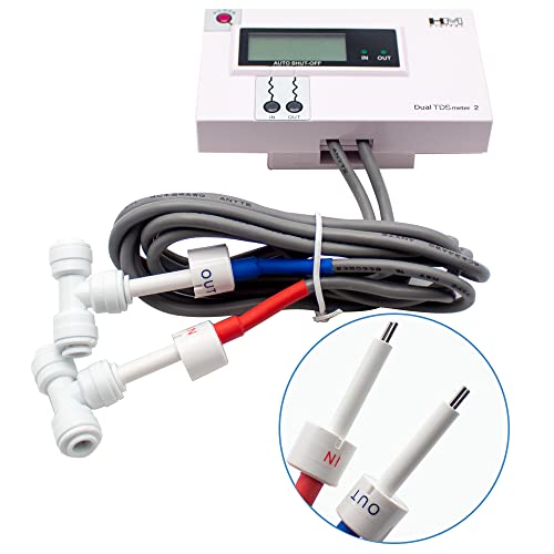 Image of Commercial Dual In-Line TDS Monitor Digital Water Quality Tester TDS Meter IN /OUT Water Quality Monitor 0-9990PPM