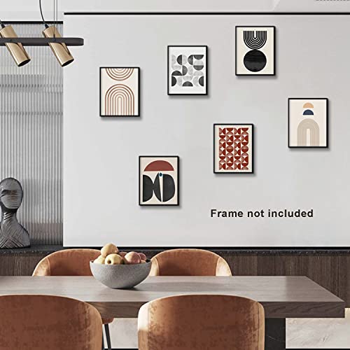 Black Boho Prints Line Artwork - Abstract Dark Pattern Wall Art Minimalist Bohemian Pictures Unframed 6 Pieces Sun Moon Poster 8X10 Inches Paintings For Bedroom Bathroom Kitchen Living Room Decoration #TOP3
