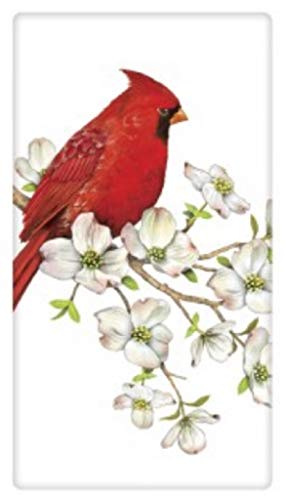 Mary Lake Thompson Cardinal and Dogwood Flour Sack Towel