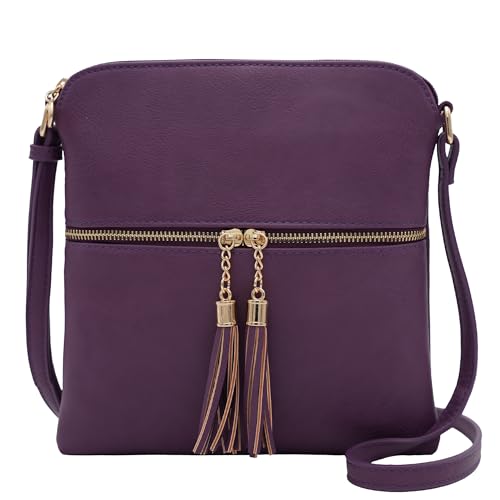 Image of Solene Womens Lightweight Medium Crossbody Purse with Tassel, Perfect Size Crossbody Bags for Daily Use, travel