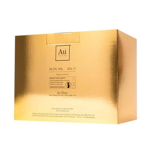 Au Vodka Gift Set - Blue Raspberry Flavoured Vodka 5cl Miniature & Diamond Cut Gold Glass - Official Licensed - Valentines, Birthday Gifts for Men and Women - Handcrafted In The UK, Alcohol Gift Set - Image 6