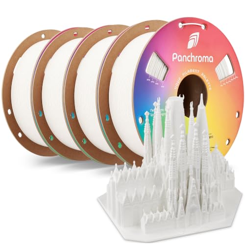 Image of Polymaker Panchroma Matte PLA 3D Printer Filament Bundle 4kg, Cotton White | 1.75mm High Speed 3D Printing Filament Fits for Most FDM Printers, ±0.02mm Accuracy, Neaty Wound & Matte Finish, 4kg Pack
