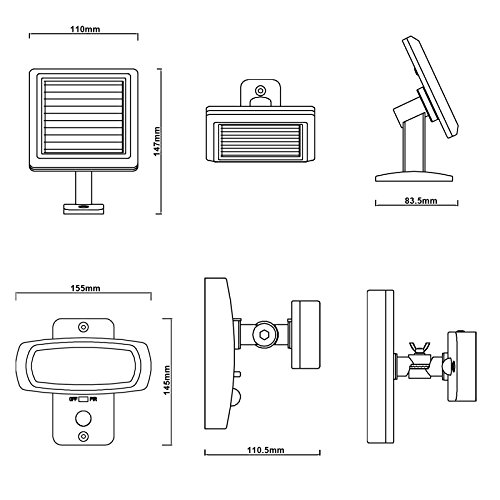 Bobotogo, faretto di sicurezza con 10 luci a LED