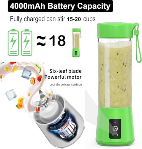 Image of Portable Electric Nail Drill J-u-!-c-e-r 380ML USB Rechargeable Blender Heavy Duty Juicer, 6 Blades, Mini Handheld Fruit Hand Mixer for Home & Outdoor Use