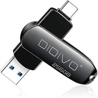 DIDIVO 256GB USB C Memory Stick USB 3.0 Type C Dual OTG Flash Drive USB C Flash Drive High Speed Metal Thumb Drive Pen Drive Memory Stick for PC, Tablet, Mac, MacBook,USB-C Smart Phone