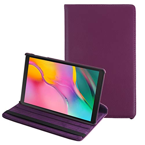YANGJIE Tab Case Litchi Texture Horizontal Flip 360 Degrees Rotation Leather Case for Galaxy Tab A 10.1 (2019) T510 / T515, with Holder (Black) Tablet Back Cover (Color : Purple)