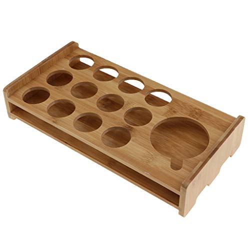 homozy Conjunto de Copo de Dose com Bandeja, Suporte de Bambu para Barware, Visor de Copo de Bebida,