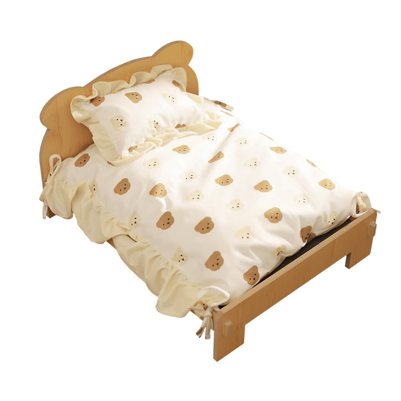 Cat Bed with Quilt - Wooden Indoor Pet Bed for Cats, Dogs, Rabbits, Kittens and Small Animals - 20.4 x 15.3 Inch - Image 5