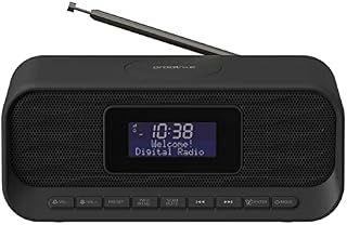 Groov-e Zeus DAB/FM Digital Clock Radio With Wireless Charging and Bluetooth | DAB Clock Radios For Bedroom | USB Charging Port and 6W Speaker - Black